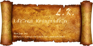 Lányi Krisztián névjegykártya